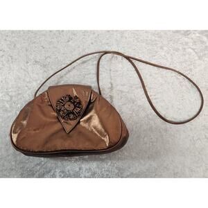 Vintage Ohh Ashley Metallic Bronze Leather Crossbody Purse